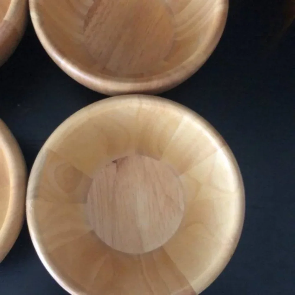 NEW Lipper Wooden Salad Bowls Collection Set of 4 Brown NEW